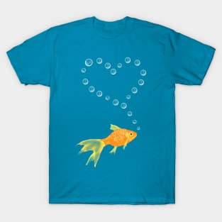 Goldfish Blowing Bubbles T-Shirt